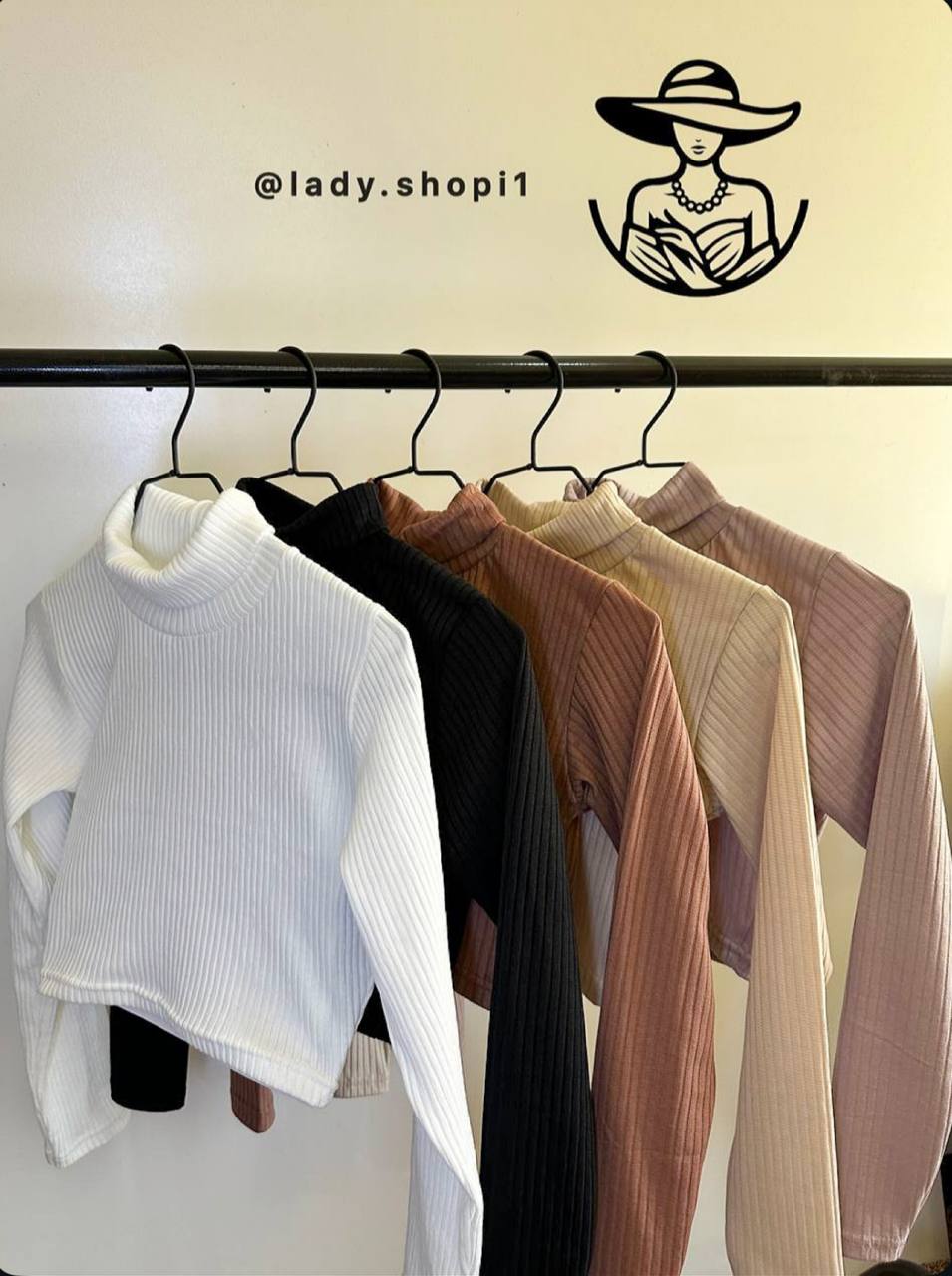 کراپ یقه اسکی آستین بلند زنانه کد 132