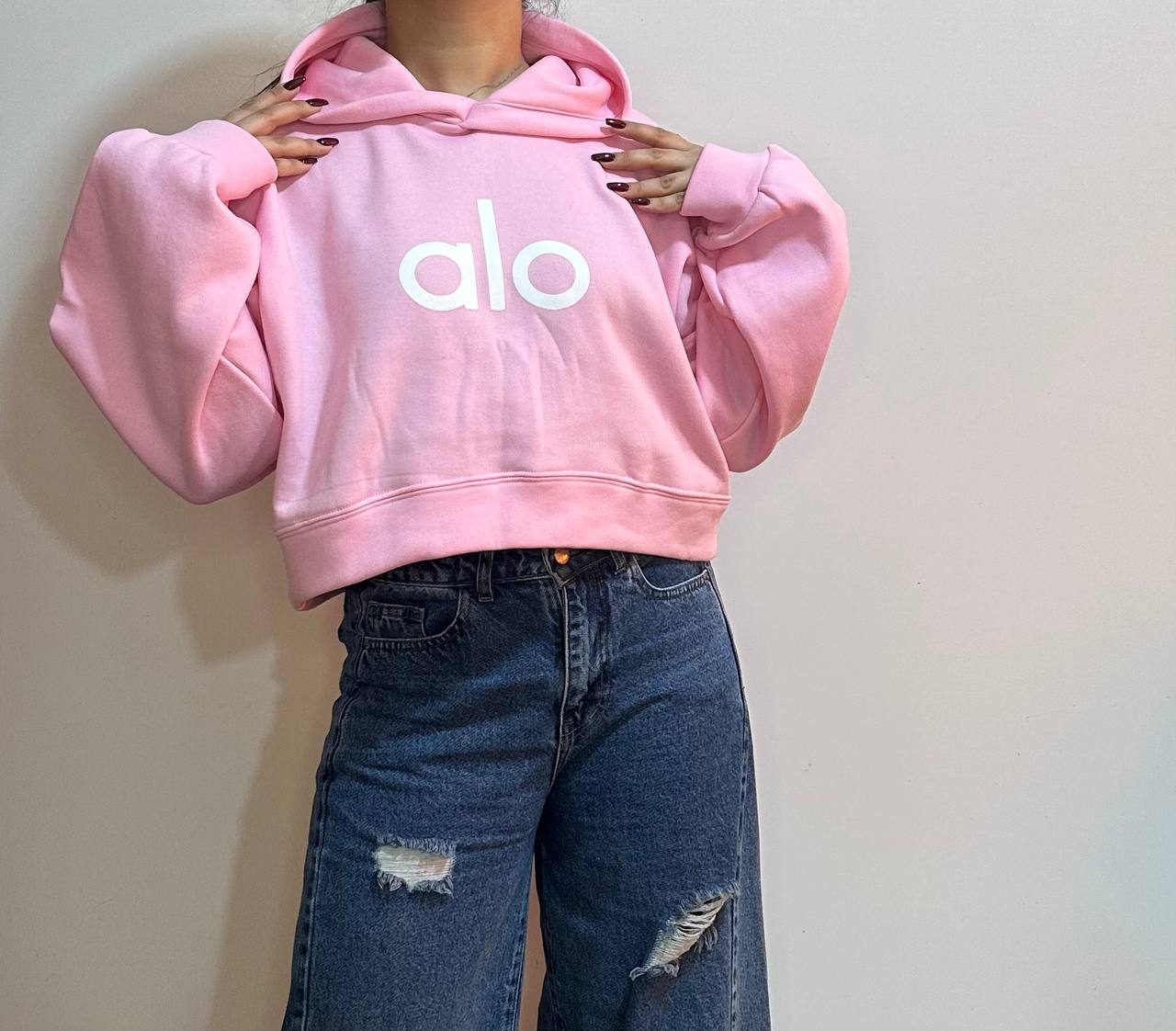 کراپ هودی alo داخل کرک دخترانه/زنانه کد 143